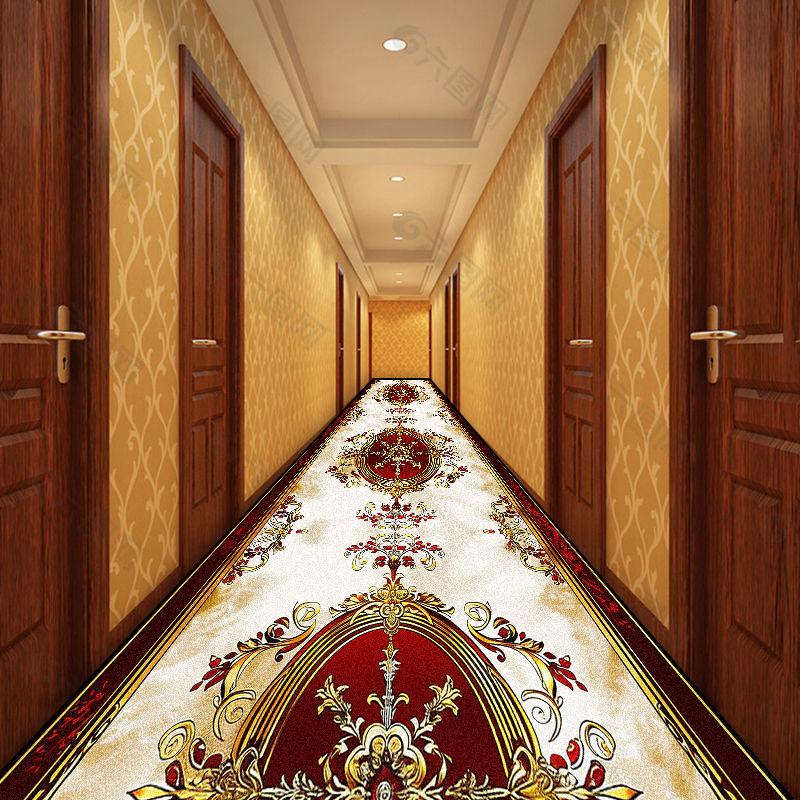 Gorgeous Retro European Decoration Home Carpet Runner Red Long Corridor Rugs Non-slip Stairway Carpets Luxury Doorway Floor Mats
