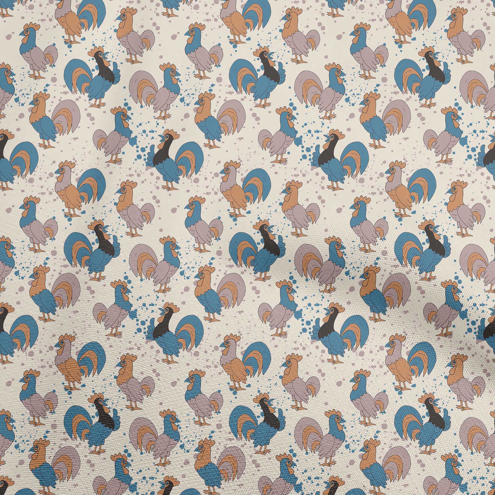 

oneOone Бавовняна гнучка світло-блакитна тканина Пташки Півень Швейна тканина у дворі з друкованими принтами для шиття одягу своїми руками 40 дюймів 42 Inch Wide - Viscose Chiffon помаранчевий