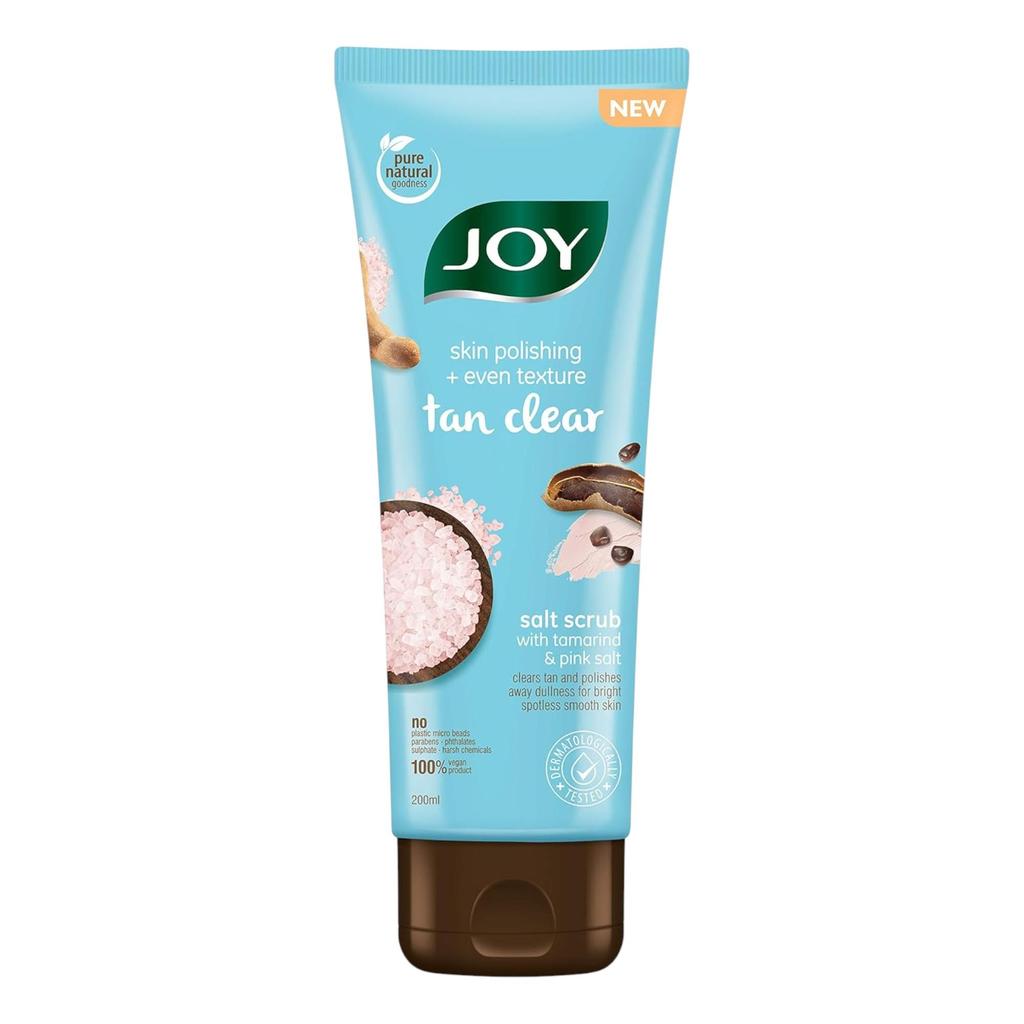 JOY Skin Polishing Tan Clear Salt Scrub With Tamarind & Pink Salt 200 Ml | Exfoliating Face Scrub For All Skin Types