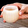Engraved Heart Sutra Jade Porcelain Master Cup Kung Fu Tea Scent Glass Single Rong Shan Tang Drinkware Kitchen Dining Bar