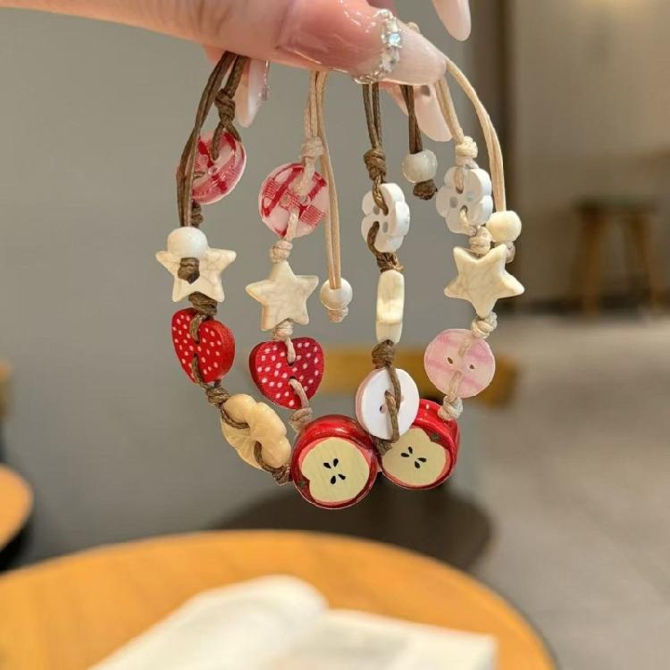 Practical Apples Designs Bracelet Jewelry Accessory for Stylish Girls Craft from Sturdy Resin for Trendy Look Styles