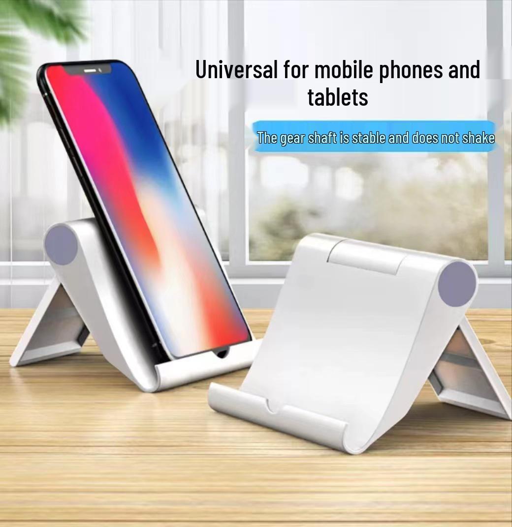 Dual Rod Telescopic Phone & Tablet Holder: Foldable Desk Stand with Custom Logo Option