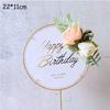Creative Happy Birthday Acrylic Metal Cake Topper for Birthday Cake Decoration Cake Toppers Flags Wedding Birthday Party Decor