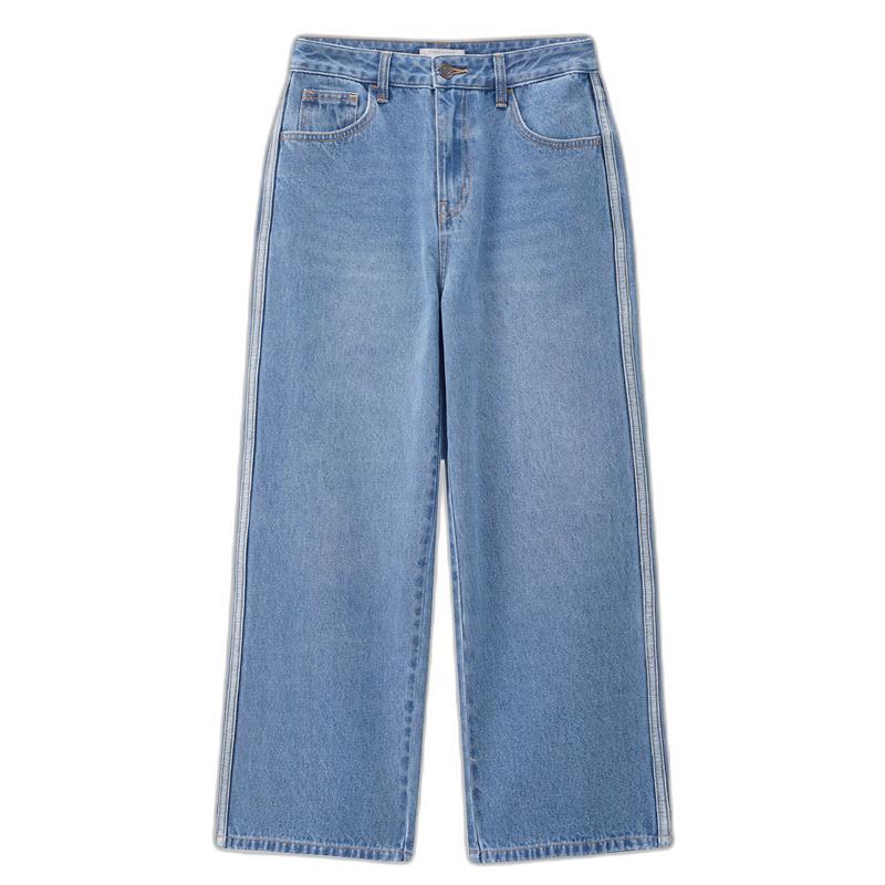 Giordano 2026 Spring Women s Cat Whiskers Contrast Side Straight Cropped Jeans 26