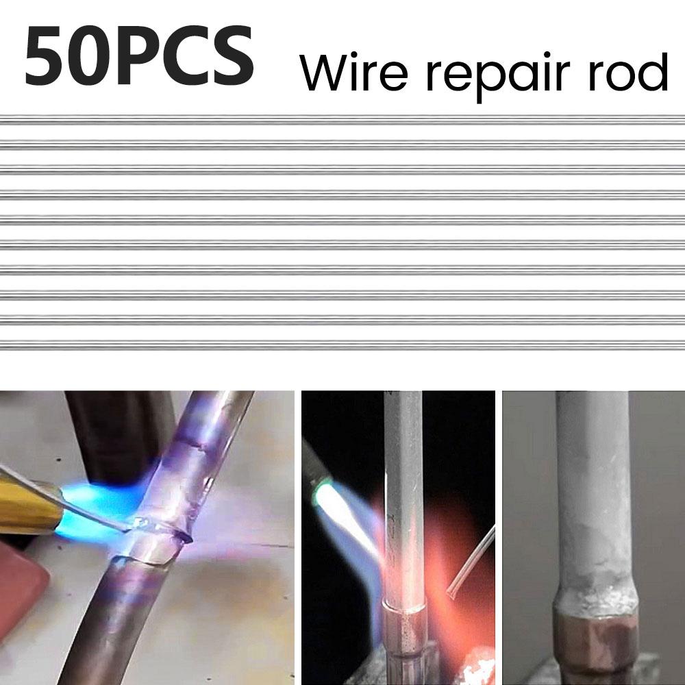 50Pcs Low Temperature Simple Welding Rods Tin Aluminium Flux Cored Welding Electrodes Wire Solder Aluminum Rods No Need Solder