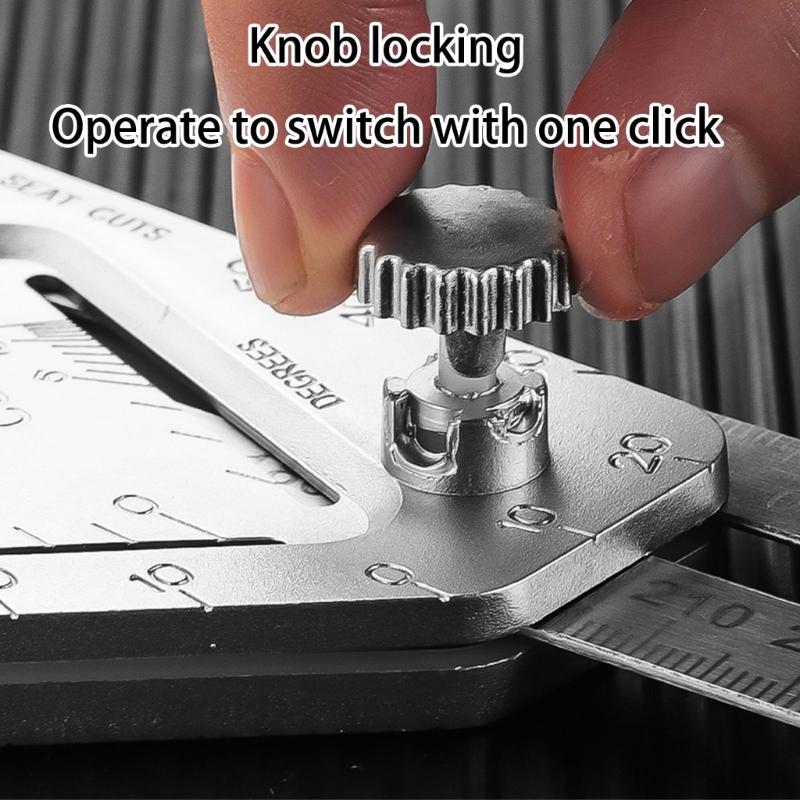 Stainless Carpenter Square Angles Ruler With Angles Measurement Level Detection And Line Marking For Construction