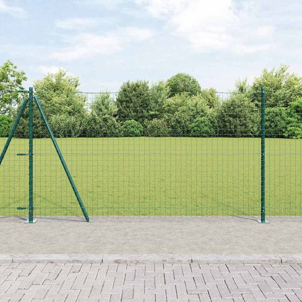 Fence Posts for Concrete Installation 7 Pieces Green