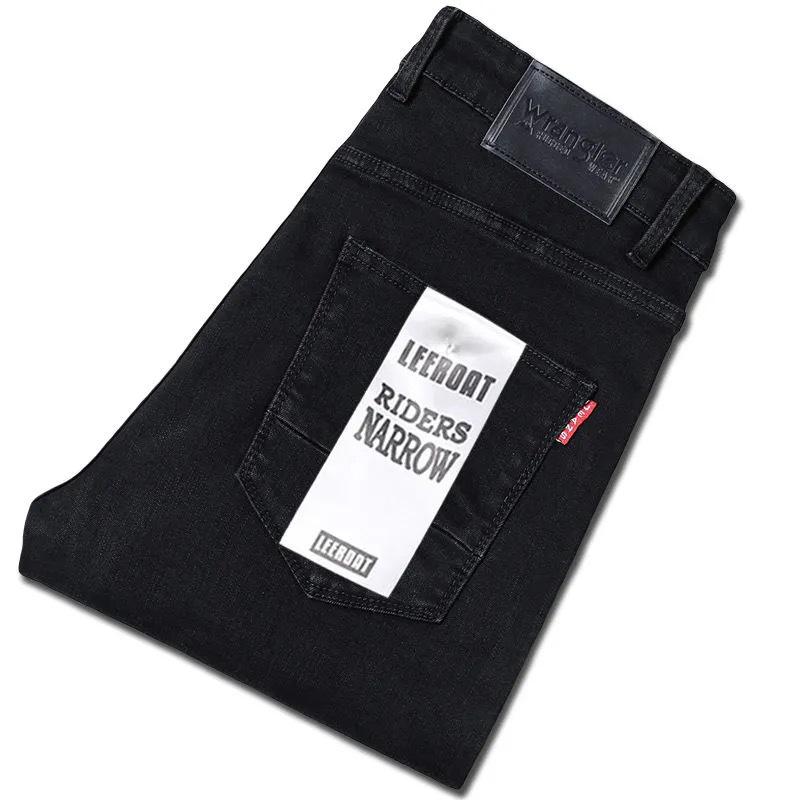 Herren Stretch Slim Fit Blaue Straight Leg Jeans - Frühling/Herbst Lässige Lange Hosen
