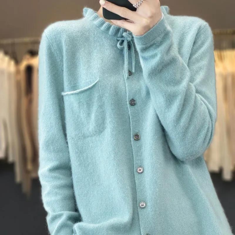 Sweaters Coat Cardigan for Women Winter Oversize Fleece Thickened Solid Color Loose Long Sleeve Knit Sweaters Coat