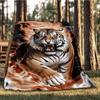 1pc Tiger Flame Design Print Outdoor Blanket, Lightweight Polyester,