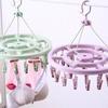 Windproof Plastic Drying Rack with 12 Clips - Ideal for Children's Socks, Baby Clothes, and Underwear.