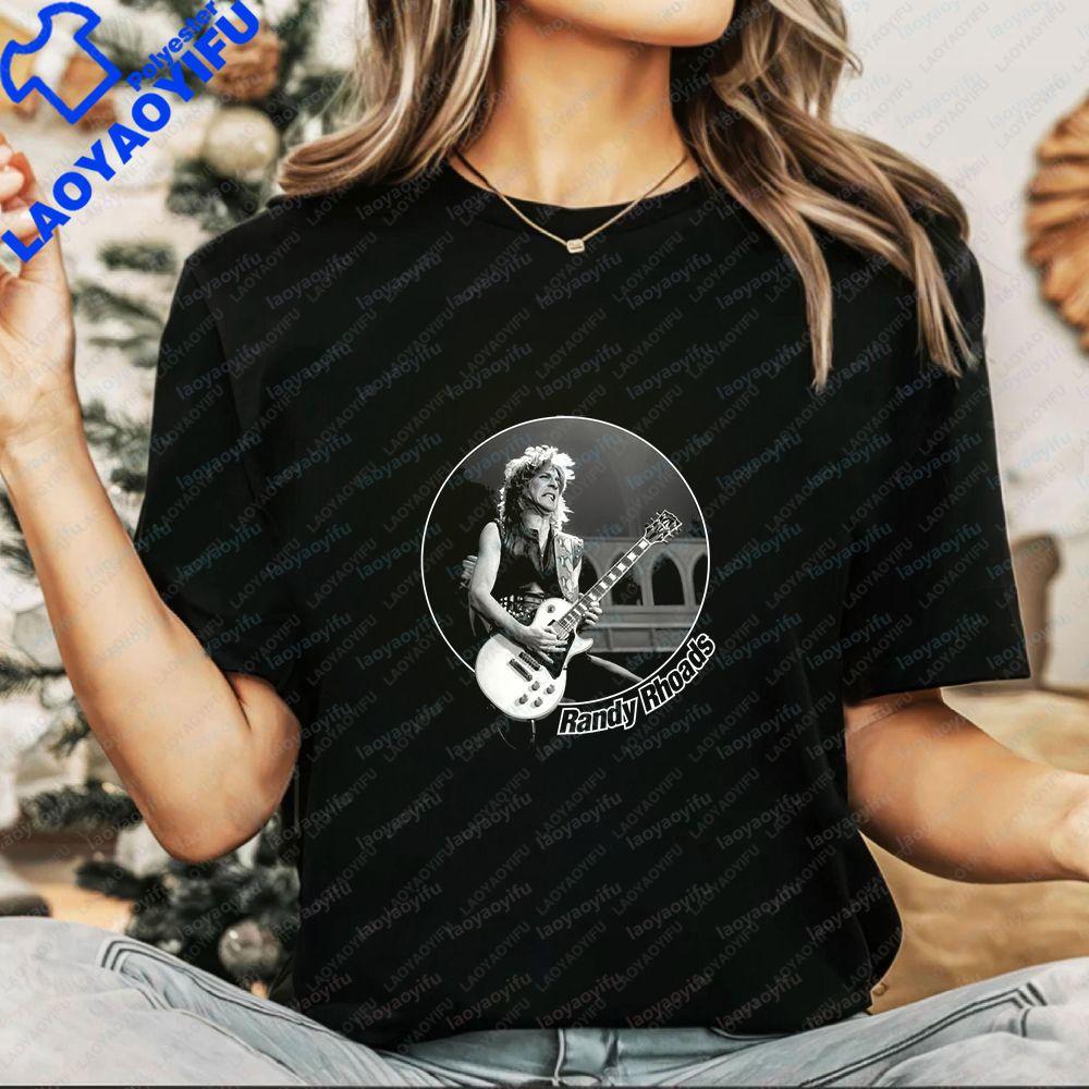 Randy Rhoads - Unique Musical Style, Trendy Loose Top with Pattern, Large Size, Comfortable T-shirt