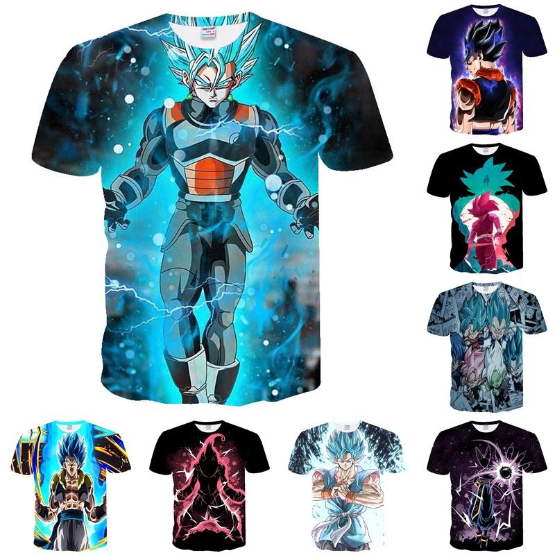 Vibrant 3d Print Dragon Ball Z Vegeta Goku Super Saiyan T-shirts For Anime Fans