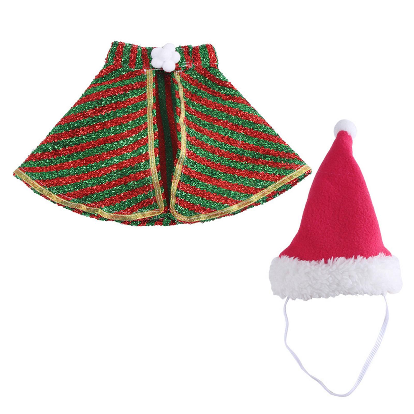 

Рождественский костюм для собаки, плащ и шапка, набор для домашних животных, кошек, собак, праздничная одежда, наряд для вечеринки с собакой, аксессуар для ролевой игры S