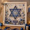 Indoor Garden Decor DIY Hanukkah Pearl Art Kit, 3D Mosaic Bead Craft Set, Creative Holiday Gift for Family Ritual Activity Making Kit Traditional Home