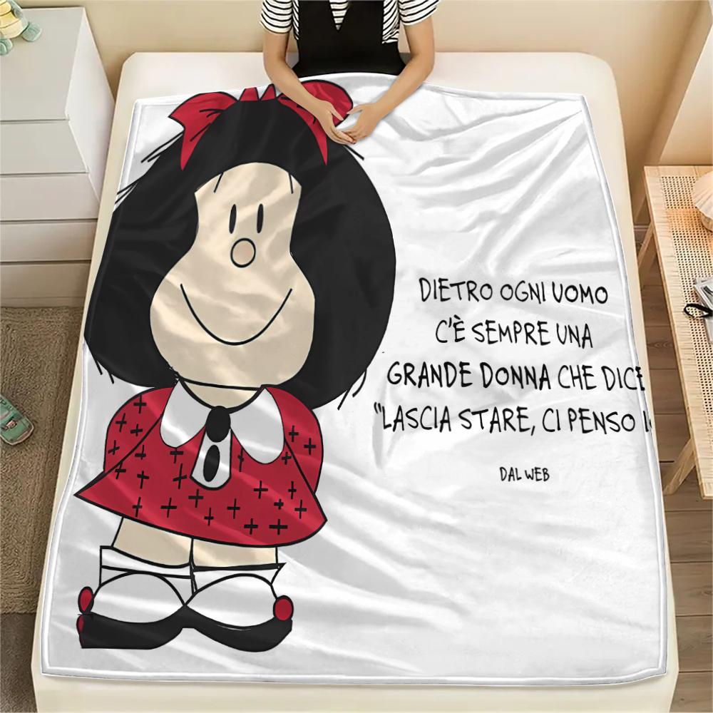 

1PC Mafalda Print Flannel Blanket, High quality All Seasons, Home Decor, Warmth and Comfort, Perfect for Christmas Gifts 80cm x 120cm