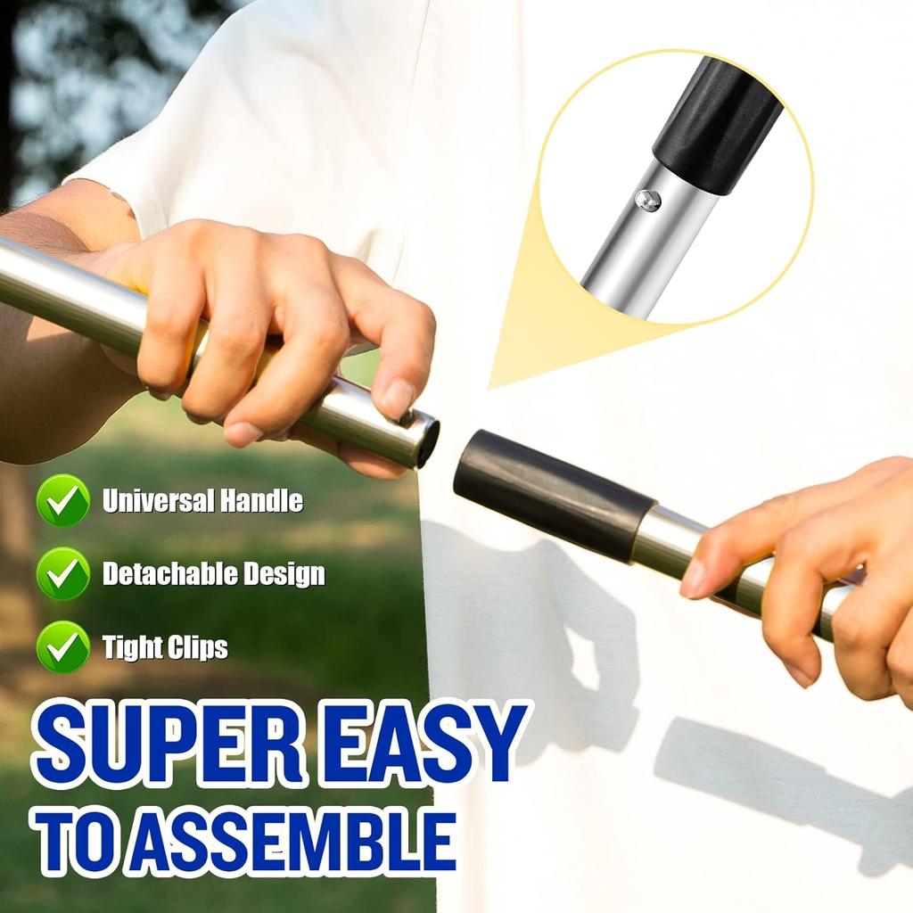 Dog Pooper Scooper,Tray and Spade Set Poop Scooper for Dogs, Adjustable Long Handle Metal Pooper Scooper with Bin for Pet Waste Removal, No Bending