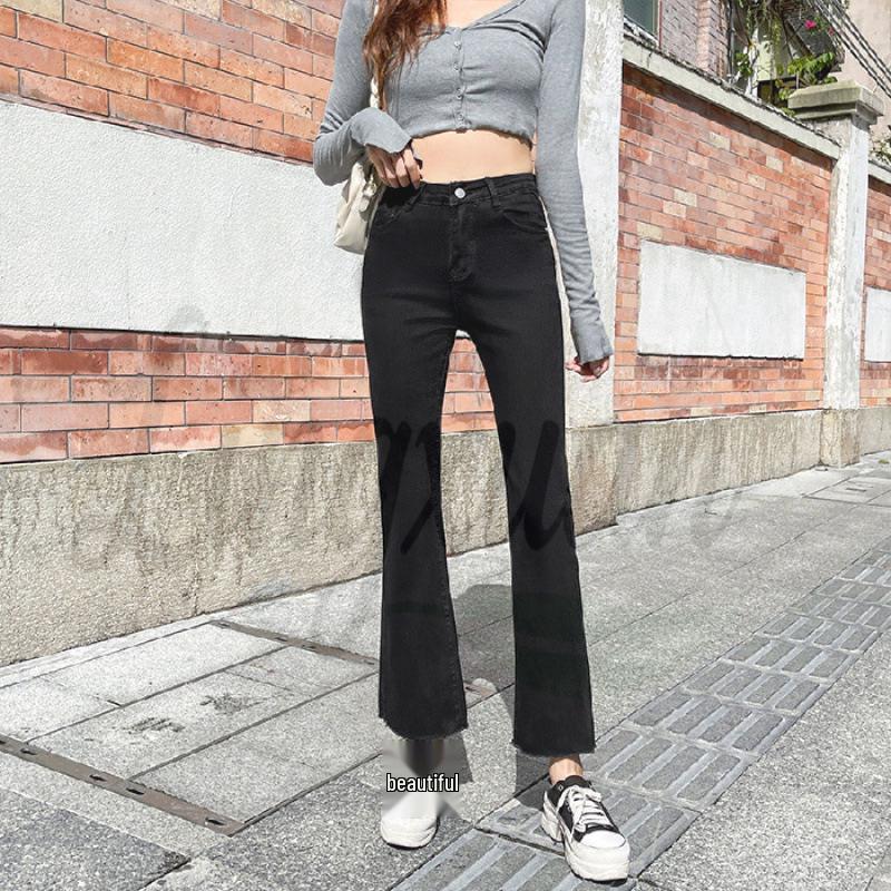 Women s High-Waisted Slimming Black Micro-Flare Petite Cigarette Jeans 26