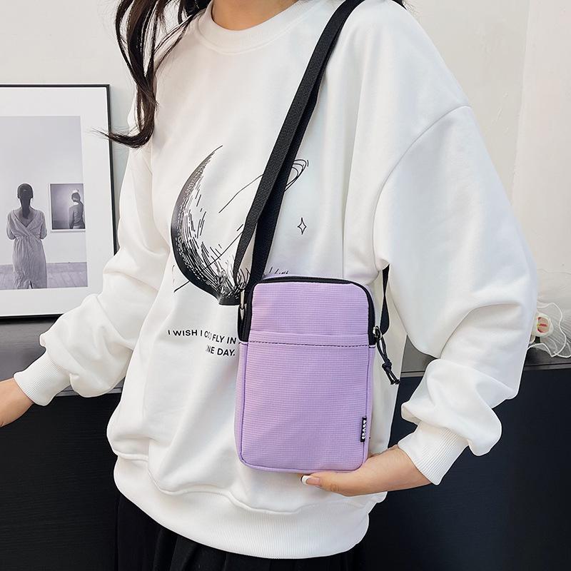 Women's Ultra-Light Crossbody Canvas Bag - Compact Summer Mobile Phone Carrier