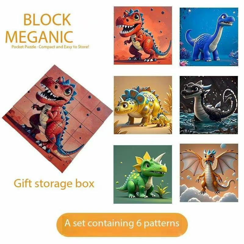 Non-Toxic 3D Magnetic Puzzle Blocks For Kids - Cartoon Dinosaurs Cars Animals Diy Magnetic Building Blocks Toys For Children Adult Toy