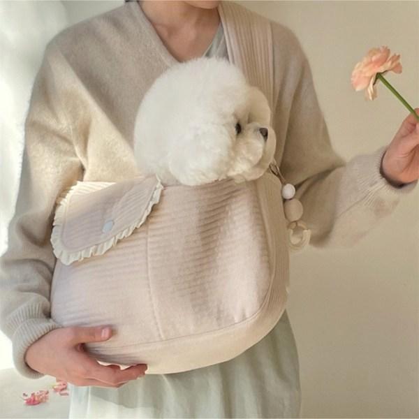 Daily Life Pet Dog Sling Bag Swaddle Carrying Bag Front Bag, Small, Pink, Korean Pet Shampoo