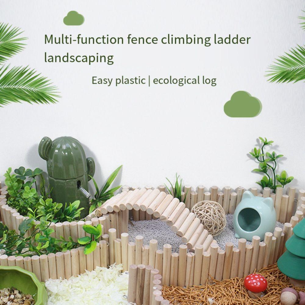 Multifunctional Hamster Suspension Bridge Wooden Hamster Habitat Toy  Small Animals