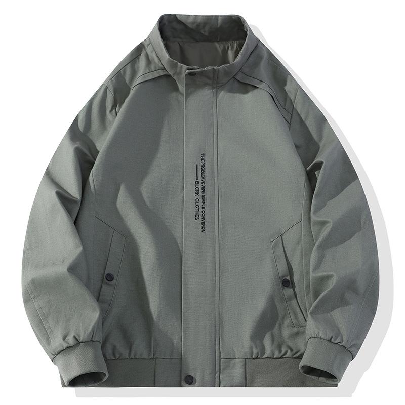 

Autumn and Winter New Men s Korean Style Letter Embroidered Stand Collar Loose Large Size Pure Cotton Jacket Trendy Couple Versatile Jacket 4XL