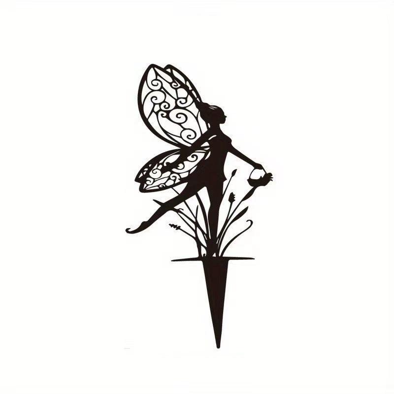 

Металлические садовые колышки в виде феи для украшения газона и цветочных горшков