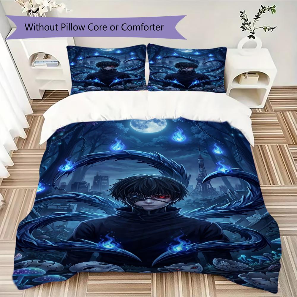 

Tokyo Ghoul Pattern Bedding,Quilt Set Quilt Cover Pillowcase Home Birthday Gift (1 * duvet cover + 2 * pillowcase, without core) 135x200cm