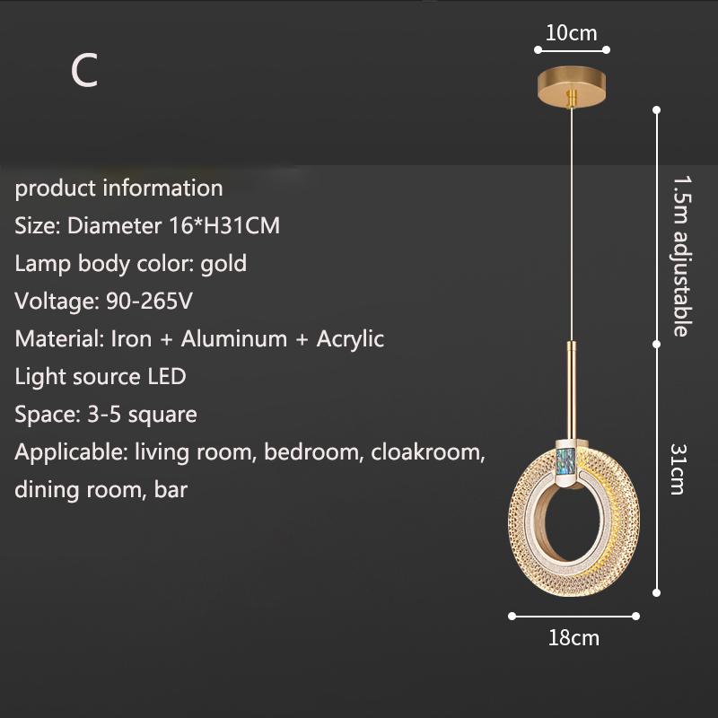 Nordic LED Pendant Lamps Crystal Series Chandelier Fashion Luminaria For Bedroom Restaurant Lighting Home Decors Lamp Lustre Art