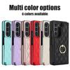Luxus Leder Ring Wallet Kartenhalter Handyhülle für Samsung Galaxy Z Fold 7 6 5 4 mit Ständer Schutzhülle