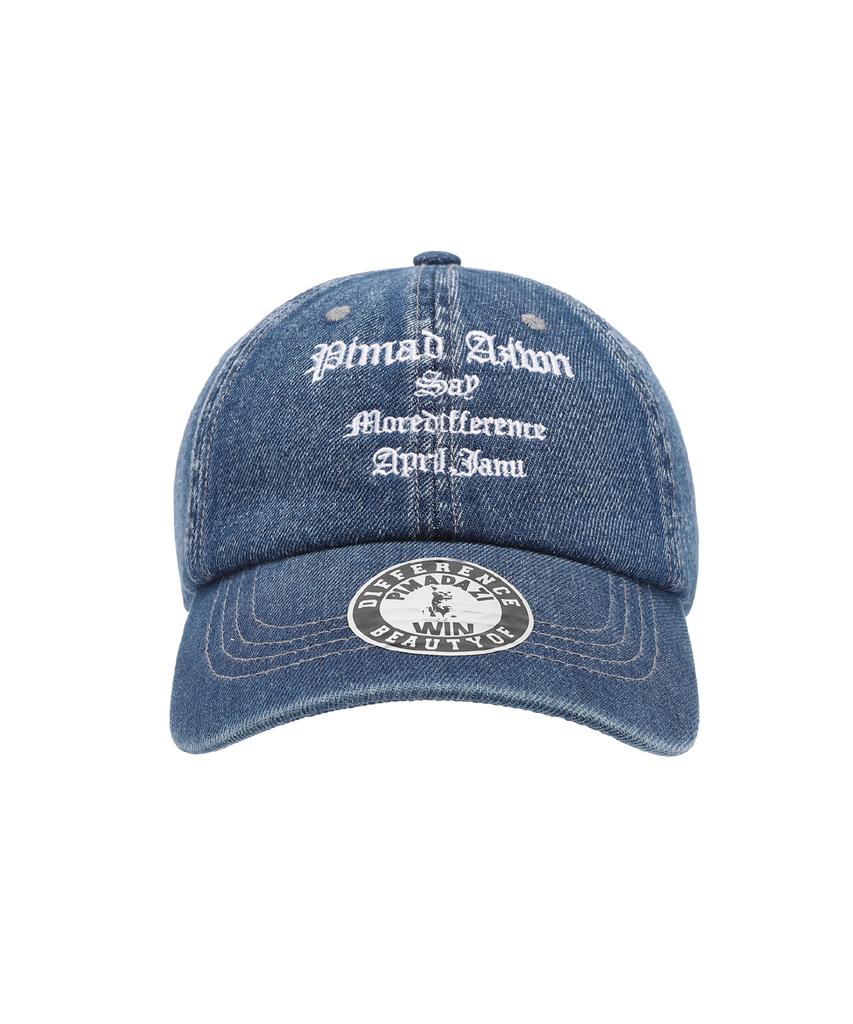 Pimadajiwin Denim Lettering Ballcap_[Medium Blue]