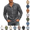 Men's Loose Fit Long Sleeve Shirt Classic Collar Casual Vintage Style Button Down Shirt Suitable for Daily Work Outdoor Breathable Fabric
