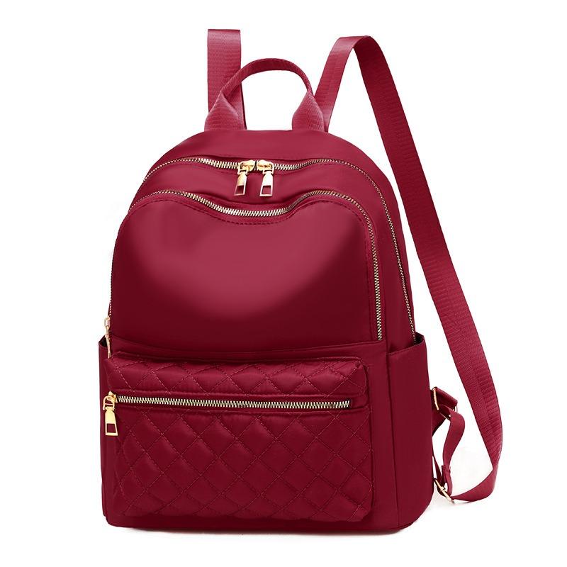 Oxford Embroidered Thread Diamond Grid Backpack