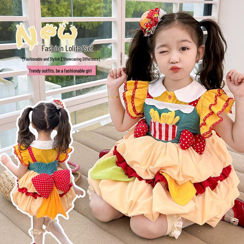 

Girls Dopamine Summer Princess Dress Size 100 (Height ~90cm)