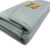 MIUMIU 5MH021 Compact wallet logo leather Tri-fold wallet blue leather Used
