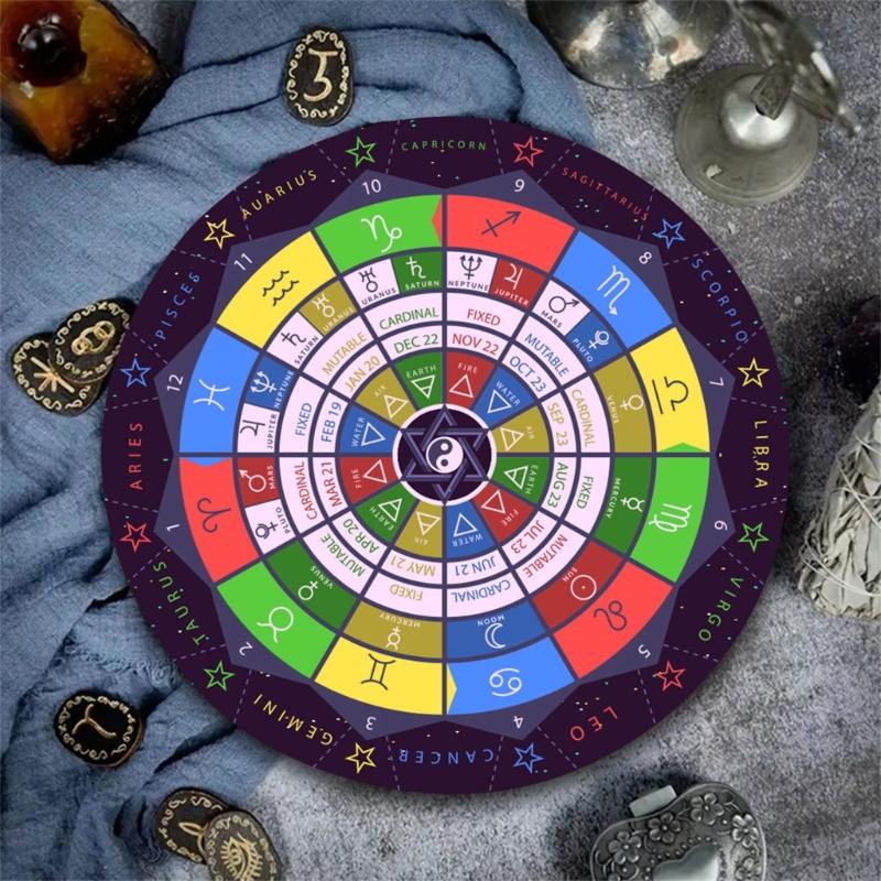 Pendelmatte Sternbilder Mauspads Gummi Divinationsmatte Wünschelruten Zeremonienmatte für Schreibtischdekoration