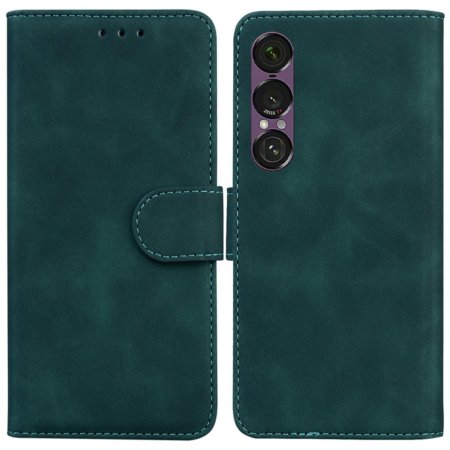 

For Sony Xperia 1 VII Case Solid Color Leather Wallet Phone Cover C