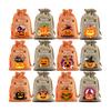 12Pcs Halloween Pumpkin Burlap Gift Bags Small Drawstring Goodie Treat Bag Halloween Linen Jute Candy Bag for Kids Trick or Treat Party Supplies