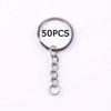 WTEMPO 100PCS Round Ring Stainless Steel Keychains Bags Keys Pendant Keychains Beads & Jewelry Making Keychains Set