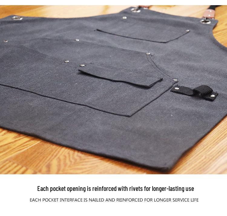 Thick Canvas Multi-Pocket Tool Apron with Custom Logo for Auto Repair & Woodworking