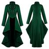 Women's Cos Costume Vintage Medieval Tailcoat Costume for Women with Irregular Hem and Retro Long Top for Halloween Cos