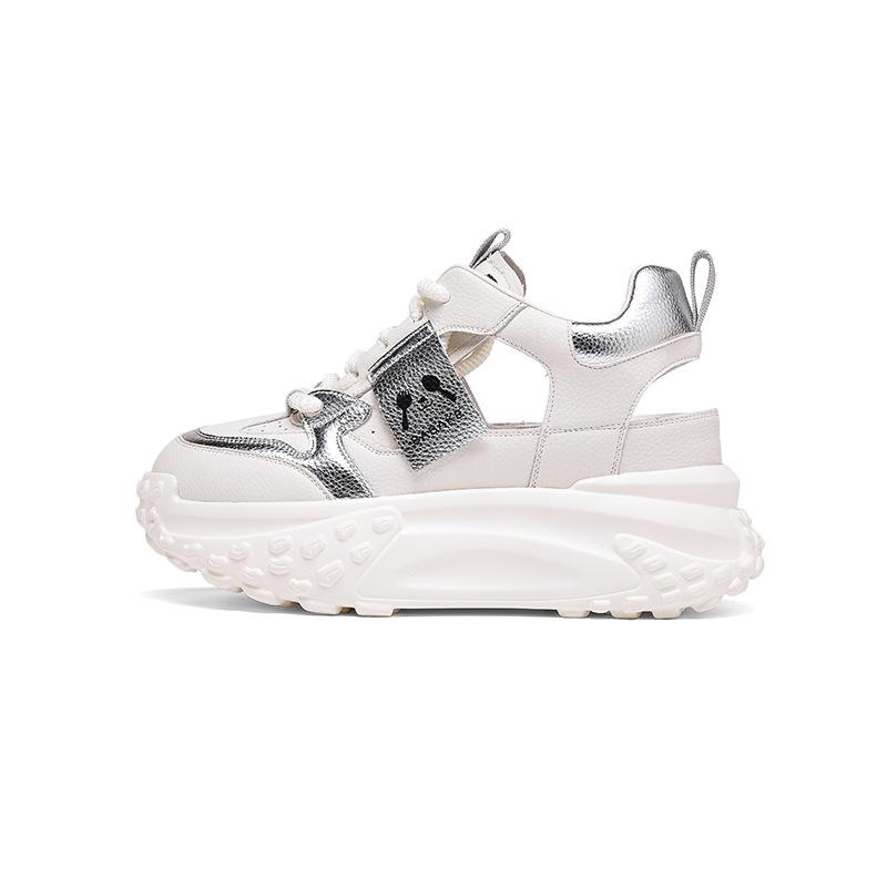 

Sports style bag head sandals women s 2025 new hollow breathable dad shoes women s leisure inner height increase summer women s shoes tide 40 серебряный