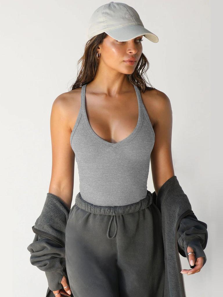 2024 Frühling Europäisches & Amerikanisches Damen Sexy Enganliegendes Gestricktes Westen-Top