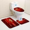 Christmas Bathroom Floor Mat Toilet Three-Piece Set