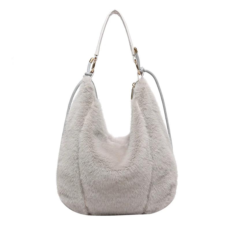 New Solid Plush Velvet Sweet Shoulder Bags Elegant Cute and High-end Tote Bags 2026 Versatile Crossbody Bag for Women