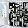 Modern Black And White Geometric Waterproof Mildew-Resistant Shower Curtain - Abstract Design For A Stylish Bathroom Décor