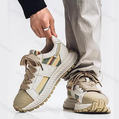 Fashion Fashion Men's Shoes 2025 Spring Fabric Breathable Casual Sports Shoes Versatile Thick Soled Height Increasing Chunky sneakers
