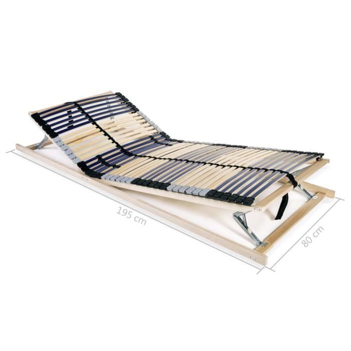 VidaXL Slat Bed Base with 42 Slats 7 Zones 80 X 200 Cm