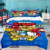 3PCS Brawl Stars Bedding Set,Including 1pc Duvet Cover And 2pcs Pillowcases Perfect for Bedroom, Dormitory, Large size Fan Christmas gift